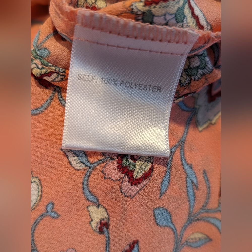 Rose + Olive Dusty Pink Blue Floral Sleeveless Top Size M *GUC - Picture 6 of 7